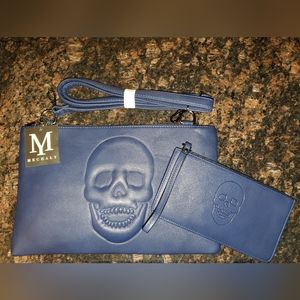 NWT Mechaly Vegan Leather Skull Crossbody & Wallet